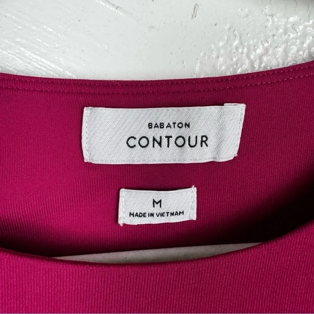Aritzia Babaton Contour Crew Cropped Long Sleeve Magenta Dark Pink Size Medium